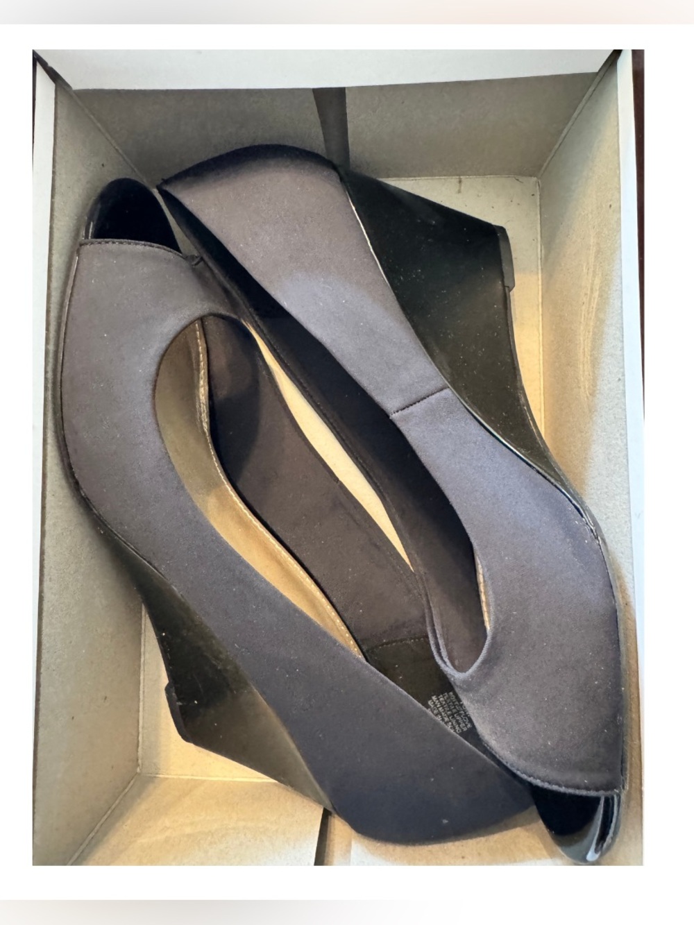 Women’s Black Slip-On Wedge Heels - Size 10